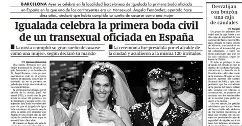 transexual igualada|Se cumplen 20 años de la primera boda transexual en España